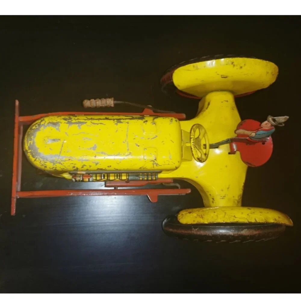 Vintage Marx Tin Lithograph Toy Tractor W/ Driver Good‎ Condition